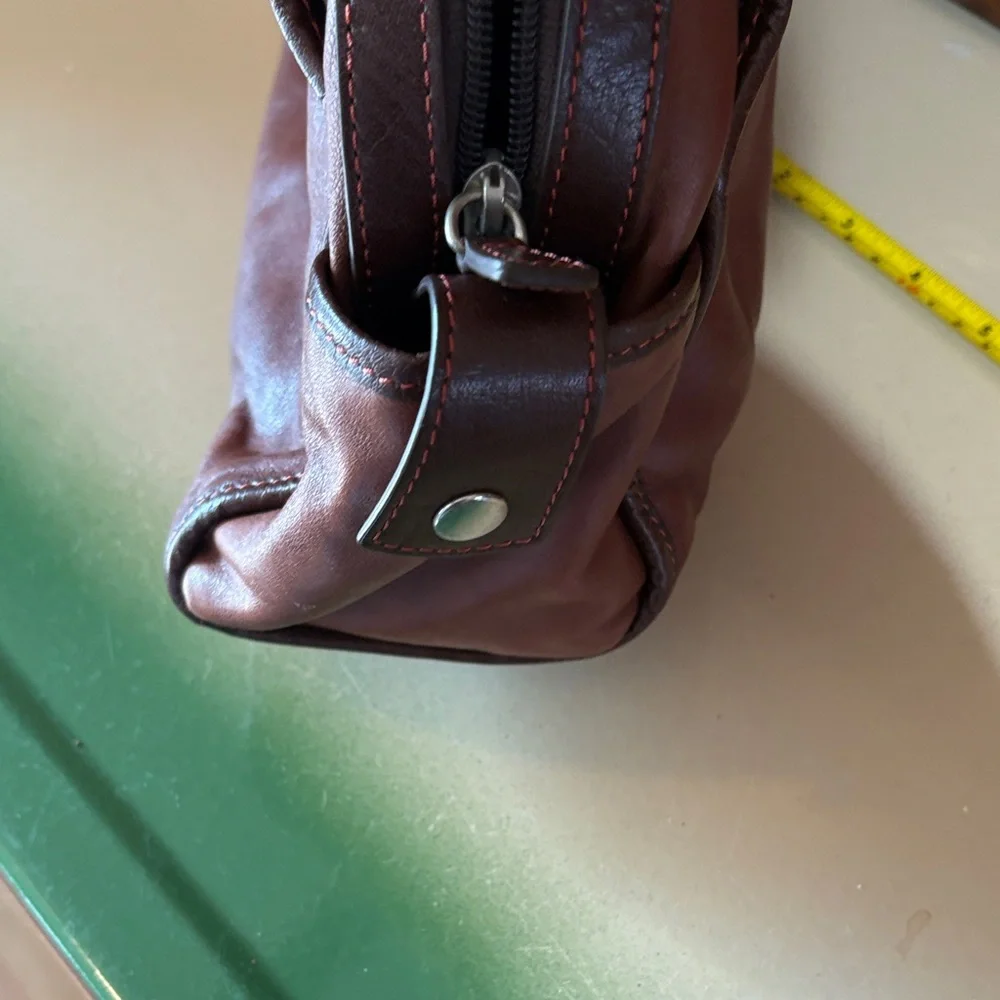 Vince Camuto Men's Classic Brown Leather Briefcase